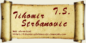 Tihomir Štrbanović vizit kartica